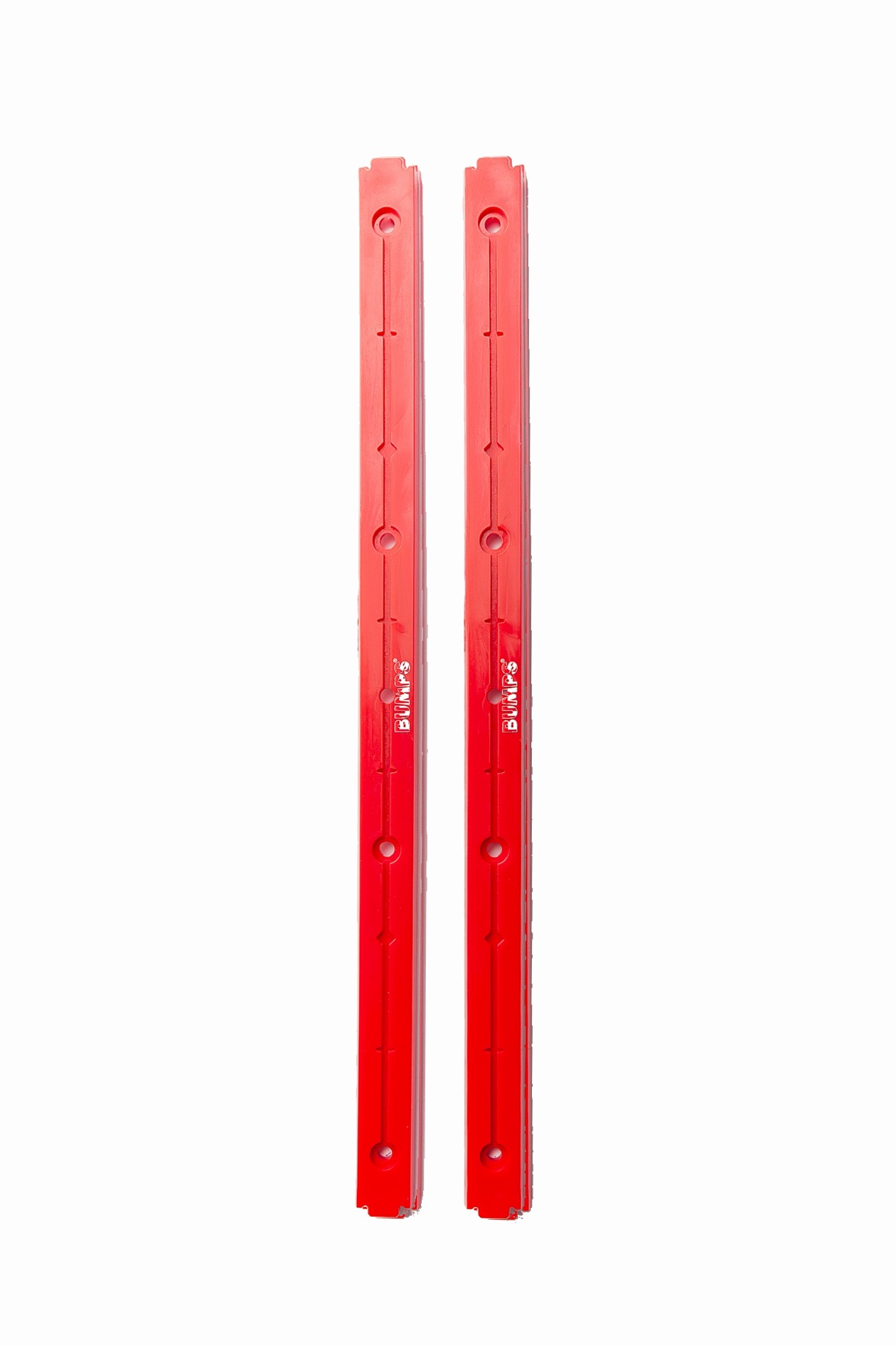 A pair of red BUMPS rails